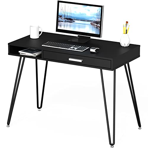 SHW Home Office Computer Hairpin Leg Desk with Drawer, Black by SHW - Used condition - US$90.91
