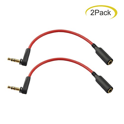 Seadream 2PACK Newest 6 inch 3-Pole 3.5mm Male Right Angle to 3.5mm Female