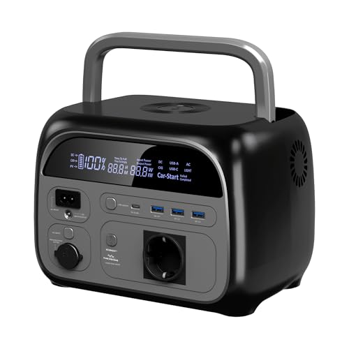 Apower300 Tragbare Powerstation, 230Wh LiFePO4-Akku Schnellladung, 500W Solar Generatoren Akku mit 220V AC/Car Lighter Port/USB Ausgabe für Reise Camping Wohnmobil und als Notstromaggregat