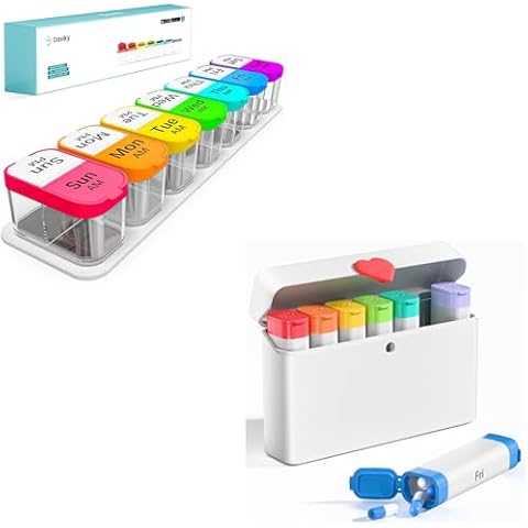 Daviky Extra Large Pill Organizer 7 Day, Cute Pill Organizer 2 Times a Day, Weekly Am Pm Medicine Organizer for Supplements, Daily Pill Case Holder for All Your Vitamins Cover