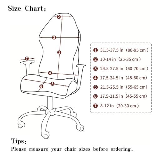 Image of HOKIPO Gaming Chair Cover Stretchable Elastic Jacquard Computer Rotating Chair Seat Covers Slipcover(BRGN-NEW2-5008)