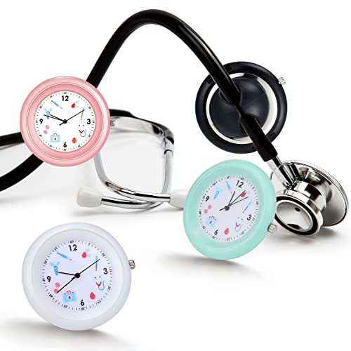 Janmercy 4 Pcs Stethoscope Watch Clip on Pocket Watch with Second Hand by Janmercy - Used condition - Image 2