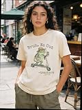 Bruh We Out Teacher Shirt Bruh We Out Shirts for Women Last Day of School Teacher Frog Scooter V Neck Tshirt
