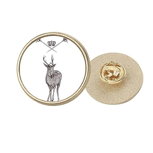 Broche couronne d'élan dorée pour accessoiriser une veste en laine en hiver