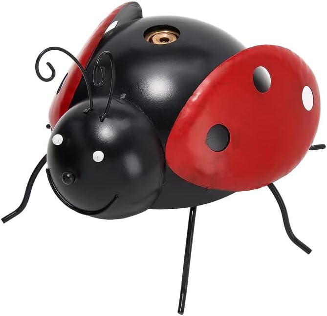 Bernini Ladybug - Accesorio de manguera de aspersor de agua, rociador de metal ajustable con rociador de agua de 360 grados, gran manera de regar el