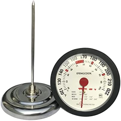 Efengcook Oven Safe Analog Meat Poultry Cooking Thermometer with 3 Inch Waterproof dial for Quick Reference, Easy to Read Roasting Temperature Guide, Silicon Cover for Prevent Burn,