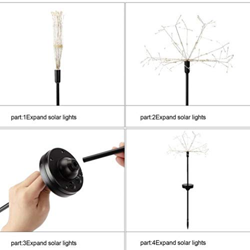 Uonlytech Solar Powered Dandelion Garden Lights Waterproof 153 LEDs Solar Firework Decorative Lights for Yard Pathway Outdoor