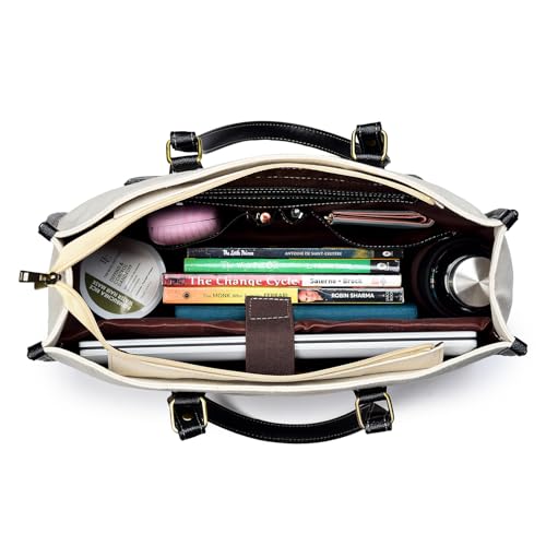 Image of K London Stylish Women's Office Bag - Canvas Laptop Tote for Professional & Casual Work Use | Spacious, Durable and Elegant Crossbody bag | Handbag | 15 inch Laptop (2312 Parent)