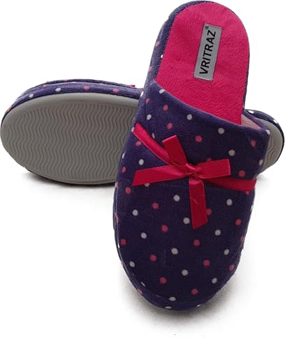 Image of VRITRAZ Unisex Adult Comfort Closed Toe Warm Fur Home Clogs Indoor Slipper for Women