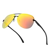 UV400 &POLARISIERTELINSEN.UV400 Schutz blockiert 100% gef?hrliche UVA & UVB Strahlen. Die polarisierten Linsen reduzieren den reflektierten Glanz der Stra?e, Wasser, Schnee und anderen horizontalen Oberfl?chen. Sie stellen die wahren Farben wieder her, eliminieren reflektiertes Licht und Streulicht und sch¨¹tzen die Augen perfekt.