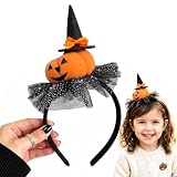 ForBaysy Halloween Pumpkin Headband for Women Mini Witch Hat Jack O Lantern Hair Band Halloween Costume Party Hair Accessory