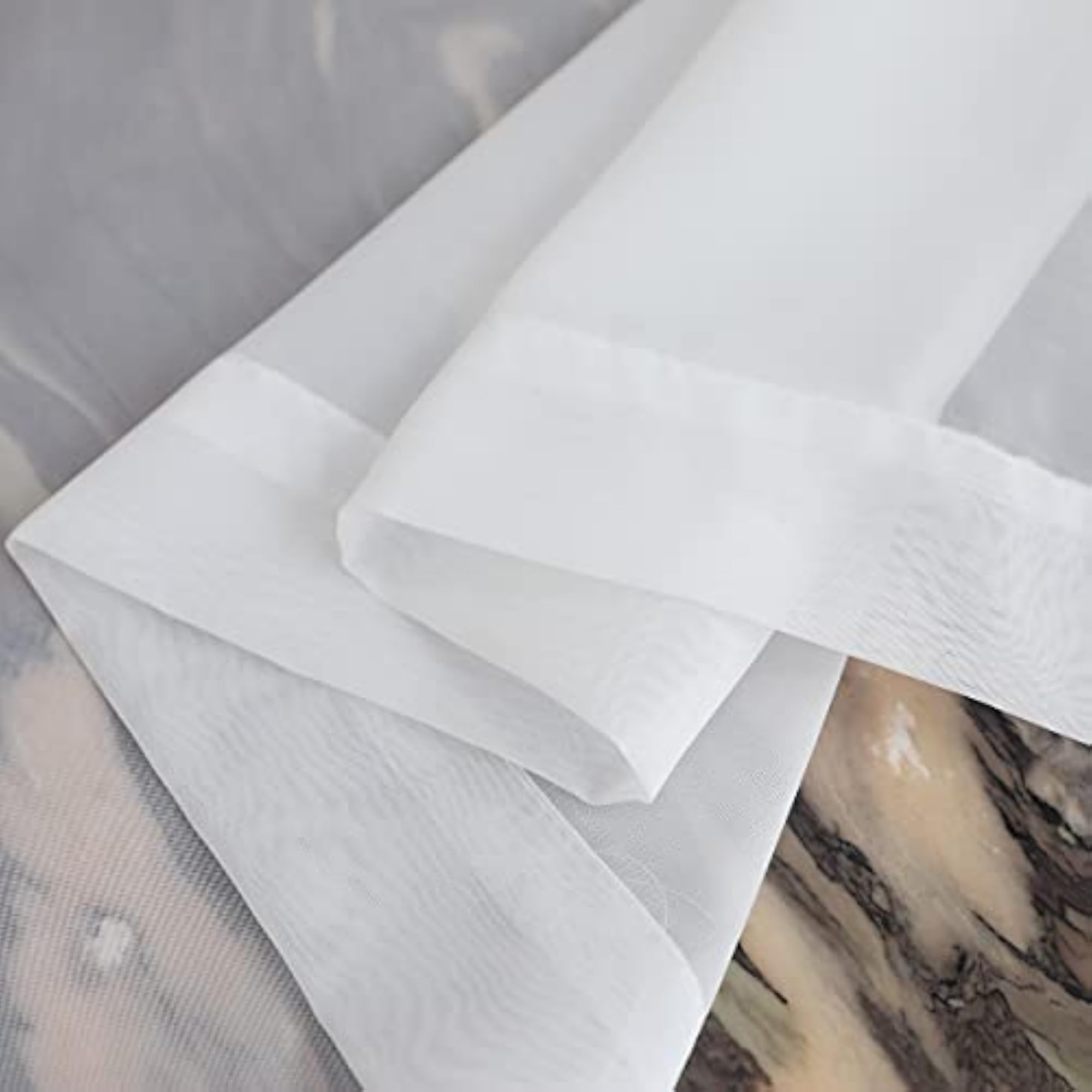 Window White Sheer Curtains, 90 Inches Long, 2 Panels