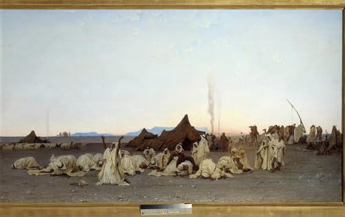 Prière du soir dans le désert du Sahara Gustave Guillaumet tableau salon 60x90