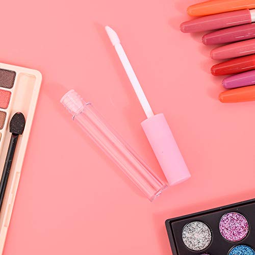 RONRONS Set of 20 Refillable Lip Gloss Bottles with Rubber Inserts,Empty Lip Gloss Tubes Containers (Pink+Black)