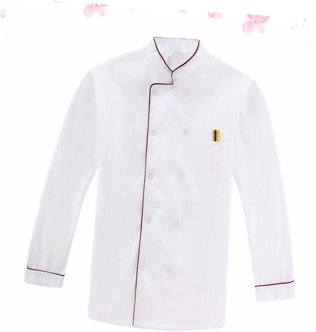 Long Sleeve Chef Jacket, Cotton Polyester Workwear for Restaurant Bar