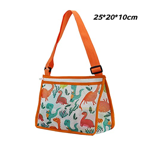 Bolsa de praia infantil de malha com alça ajustável para armazenamento de brinquedos para praia, Xio