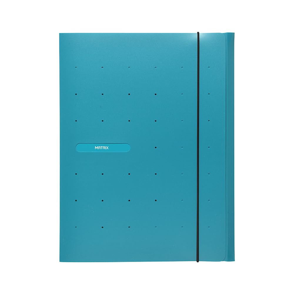 Favorit 400101761 Folder 3 Flaps with Elastic Matrix Internal Format 24 x 33 cm Spine 0-1, Teal Blue
