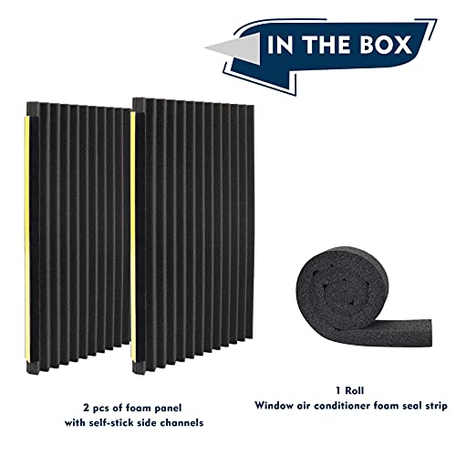 Pearwow Window Air Conditioner Foam Insulation Panels,17 X 9 X 7/8 Inch Ac Side Insulating Panel Kits With Window Ac Foam Seal Strip Insulation,3.2 Ft X 1 Roll #TOP7