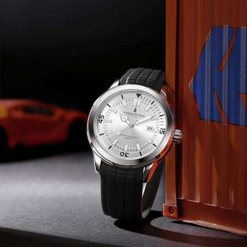 London Fog Duke Men's White Dial Watch Dial:White,Strap:Black - Image 4