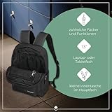 Travelite Handgepäck Rucksack mit gepoltertem Laptopfach, Laptop Rucksack 13 Zoll, KICK OFF, Tagesrucksack für Urlaub und Sport, 40 cm, 17 Liter