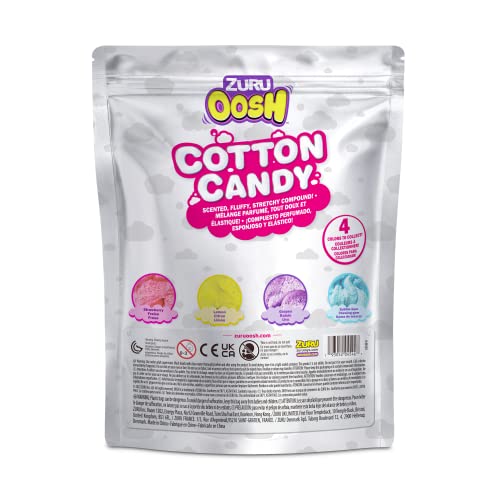 ZURU Cotton Candy Large Foil Bag Fluffy Slime Grows 3000% in Size Girls and Kids Pink 100g Strawberry