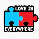 SUIFENG Car Stickers 12.7CM x 9.7CM Love is Everywhere Puzzle Sex Adult Funny Car Window Reflective Car Sticker