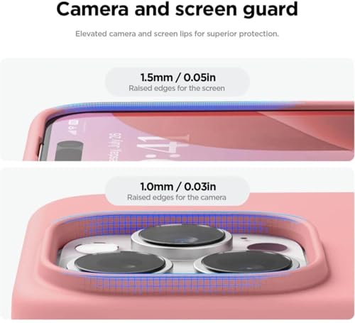 Image of Premium Liquid Silicone Case for iPhone 17 Pro - Slim Full Body Protective Back Cover with Soft Microfiber Lining, Anti-Slip Grip Scratch Resistant Phone Case (Pink)
