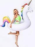dreambuilderToy Giant 5ft Inflatable Unicorn Pool Float Unicorn Ring Swim Unicorn Tube Fun Party Toy Adult Kid