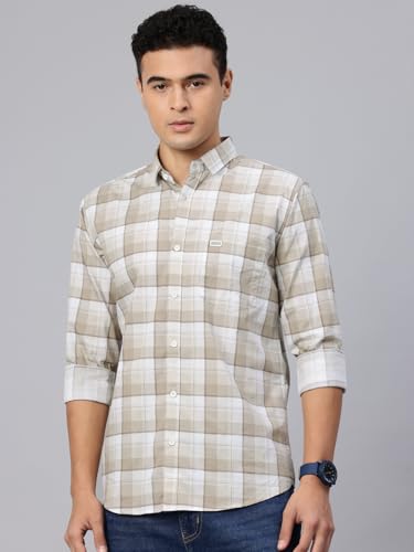 Image of Majestic Man Comfort Slim Fit Pure Cotton Checked Casual Shirt