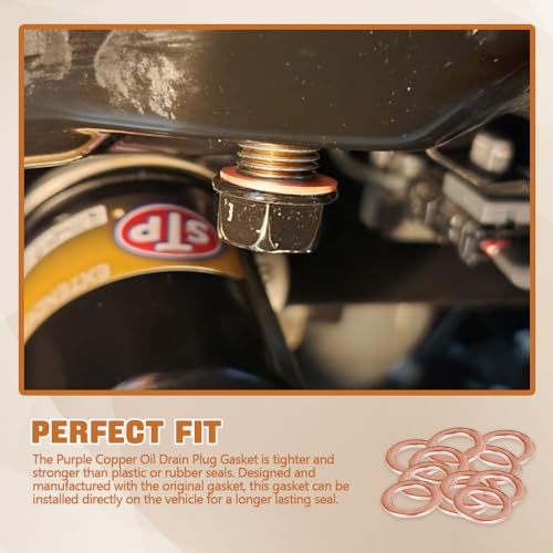 Image of 15PCS Oil Drain Plug Gasket, Oil Plug Crush Washer, 14mm Copper Crush Washer Oil Sealing Gaskets, Car Accessories Drain Plug Gasket Crush Washer Seals Compatible with OEM PN Part 007603-014106