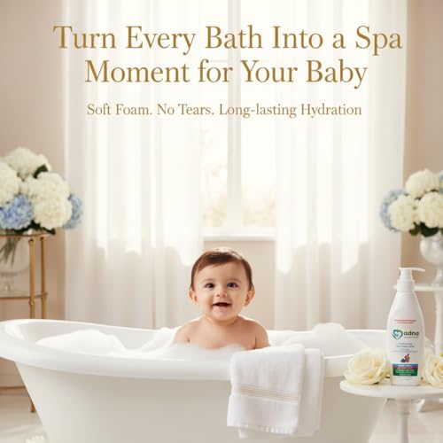 Image of Baby Body Wash | No Tears Formula | Shea Butter, Almond Oil, Vitamin E, Sandalwood & Milk Protein | Dermatologist & Pediatrician Tested | Toxin-Free & Gentle Cleanser (200ml)
