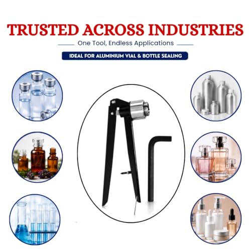 Image of SMART PACK Aluminium Vial Crimping Tool for Packaging of Aluminium Bottle Cap Capping Machine | Manual sealing tool | Adjustable vial capper | Durable vial crimper | Pack of 1 Size - 13MM
