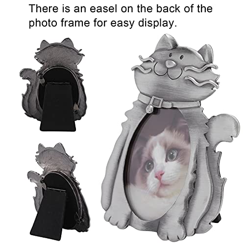 Atyhao Kat Fotolijst, Kat Patroon Metalen Foto Tafelblad Frame Huisdier Memorial Fotolijst voor Katten Kitten Display op Bureau - Afbeelding 5