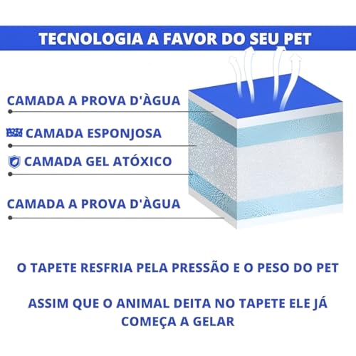 Tapete Refrescante Gelado Para Cachorro Gato Cão 30cm x 40cm Raças Pequenas Filhotes Pet Caminha Pre