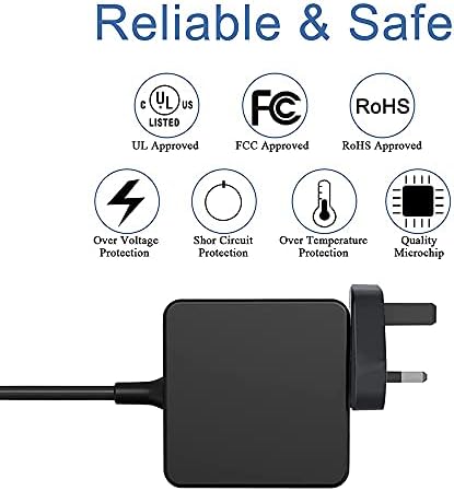 45W Laptop Charger Compatible for Lenovo IdeaPad 100 110S 120S 310 310S 320 320S 330S 510 510S 710 Power Adapter UK Plug Portable Supply Cord Charger 20V 2.25A