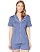 Produktbild Iris & Lilly Damen Pyjama-Set aus Baumwolle, Blau (Blau), L, Label: L