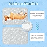 MH MYLUNE HOME Kühlmatte für Hunde Katze Thermochrome Hundekühlmatte Selbstkühlend rutschfest Wasserabsorbierend Tragbar Kühldecke für Hunde Hundedecke Kühlend Cooling Mat Dog- M 75 x 50 cm