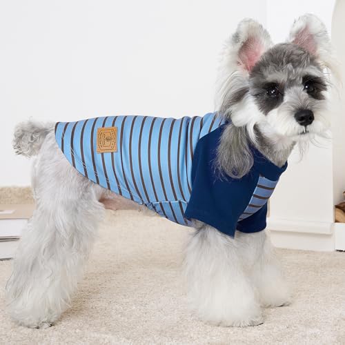 Image of XPUDAC 4 Pack Dog Sweaters Comfy Dog Clothes with Sleeves Puppy Shirts Pullover Pet Sweatshirt for Small Medium Large Dogs Boy Girl Doggy Outfits Cat Apparel, Blue, XS