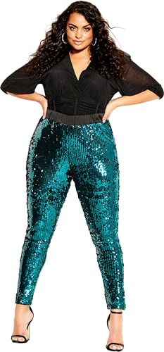 City Chic Women's Plus Size Sequin Party Pant