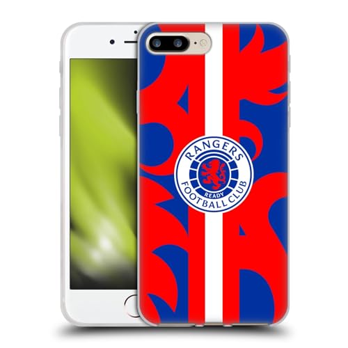 Head Case Designs Officially Licensed Rangers FC Lion Rampant Pattern Crest Soft Gel Case [Military Grade Protection] Compatible With Apple iPhone 7 Plus/iPhone 8 Plus