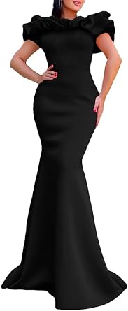 Womens Elegant Off Shoulder Double Short Sleeve Dress A Line Maxi Dresses,Mini Dress,Dresses Autumn