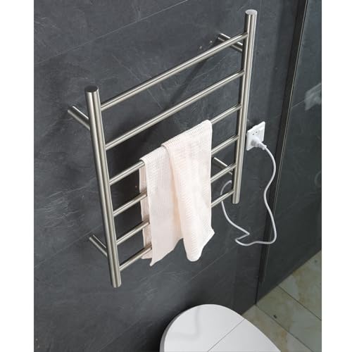 Chauffe-serviettes électrique mural inox 304 argenté 6 barres - 4