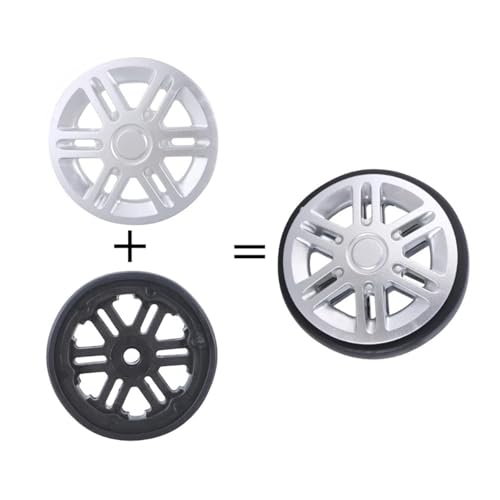 8Pcs/Set Luggage Wheels 60mm Travel Suitcase Replacement Double Wheels Repair Kits(Black 8pcs)3