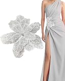 1pc Handmade Large Flower Rhinestone Applique for Clothes, Sparkly Sequin Beaded Patches for Wedding Dress...
