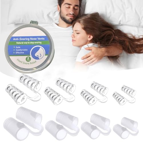 Dilatatore Nasale Antirussamento, Clip Antirussamento, Silicone Anti Russare, Contro Il Russare Dilatatore per Naso, Dilatatore Nasali, per Smettere di Russare, Respirare e Dormire Aiutare, 8 Pezzi