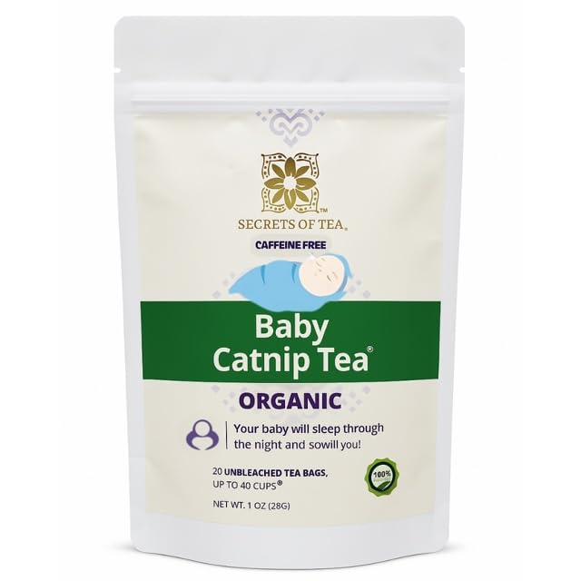 Secrets Of Tea Catnip Colic Tea Colic Reliever, Gas, Acid Reflux Relief - Natural USDA Organic Caffeine Free Herbal Colic Tea for Babies and Newborns - 20 Count(1 Pack)