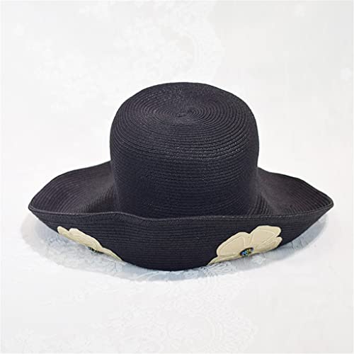 Chapeau à larges bords d'été pour femme avec broderie florale