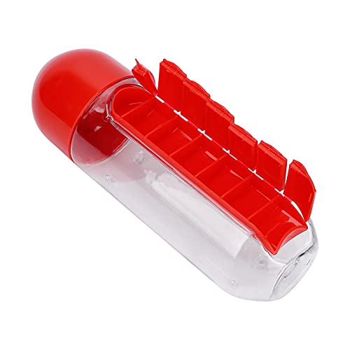 Organisateur de Boîte à Pilules Portable 2 en 1, Bouteille