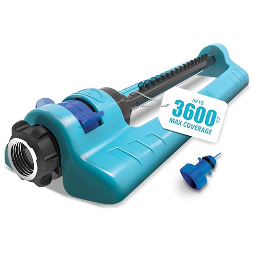 Aqua Joe SJI-OMS16 Indestructible Oscillating Sprinkler with Adjustable Spray and