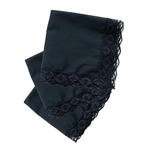 MileyMarla Ladies Womens White Cotton Lace Handkerchiefs Wedding Hankies